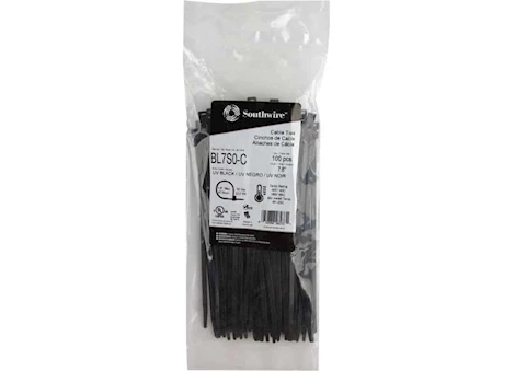 Southwire 7In 50Lb Black Cable Tie 100 Per Bag