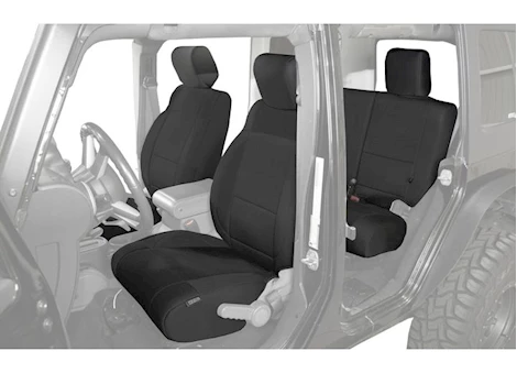 Overland Vehicle Systems 07 JEEP WRANGLER JK 4 DR NEOPRENE SEAT COVERS, BLACK/BLACK