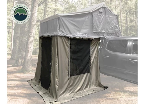 Overland Vehicle Systems NOMADIC 4 EXT ROOF TOP TENT W/ANNEX-DK GRAY BASE W/GREEN RAIN FLY/BLK COVER/BLK