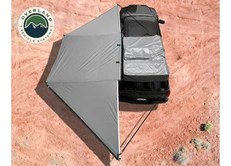 Overland Vehicle Systems Nomadic awning 180 - dark gray cover w/black transit cover & brackets Main Image