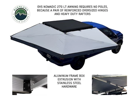 Overland Vehicle Systems NOMADIC 270 LT PASSENGER SIDE AWNING W/BRACKET KIT