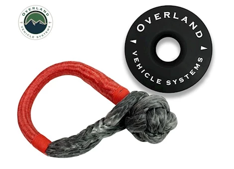 Overland Vehicle Systems Combo pack soft shackle 5/8in 44,500 lb. and recovery ring 6.25in 45,000 lb. bla Main Image