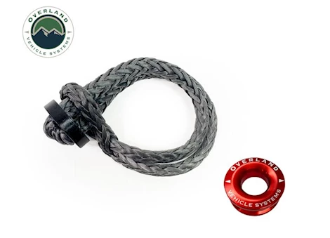 Overland Vehicle Systems Combo pack soft shackle 7/16in 41,000 lb. w/collar and recovery ring 2.5in 10,00 Main Image