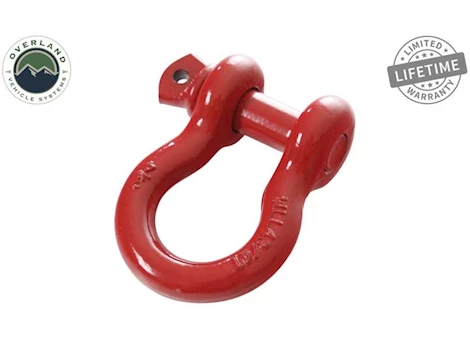 Overland Vehicle Systems Recovery shackle 3/4in 4.75 ton - red Main Image