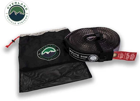 Overland Vehicle Systems TOW STRAP 20,000 LB. 2IN X 30FT GRAY W/BLACK ENDS & STORAGE BAG