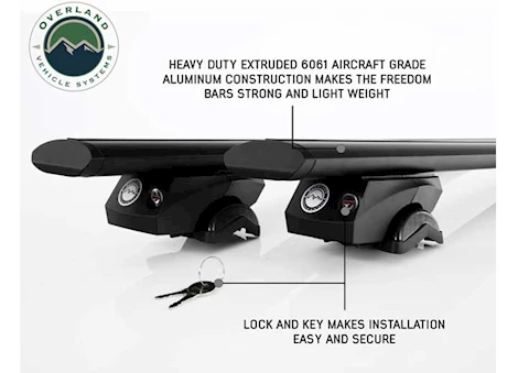 Overland Vehicle Systems FREEDOM BAR MOUNTING COMBO KIT(FBM1)-4 PC BLK FACTORY SIDE RAIL MOUNT AND 50IN B