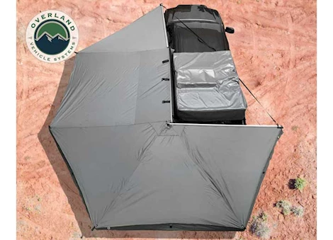 Overland Vehicle Systems NOMADIC 270 DRIVER - DARK GRAY AWNING W/BRACKET KIT AND EXTENDED POLES