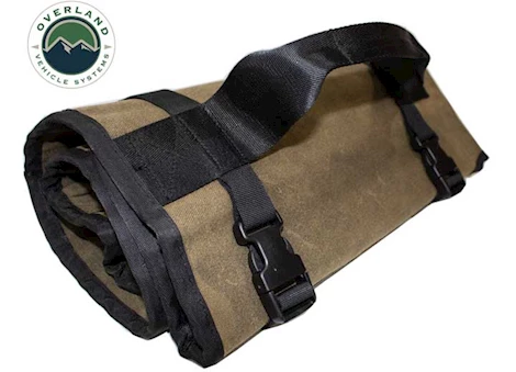 Overland Vehicle Systems ROLLED BAG GENERAL TOOLS W/HANDLE AND STRAPS - #16 WAXED CANVAS