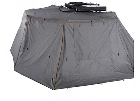 Overland Vehicle Systems Nomadic awning 270 - side wall 2 with window - dark gray with storage bag - driver Main Image