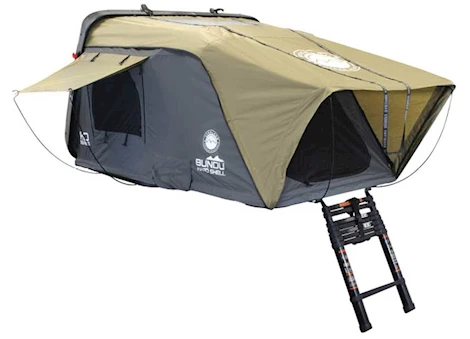 Overland Vehicle Systems HD BUNDU 2 - HARD SHELL ROOF TOP TENT, 2 PERSON, GREY BODY & BLACK RAINFLY