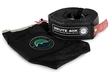 Overland Vehicle Systems TOW STRAP 4IN X 20FT GRAY W/BLACK ENDS & STORAGE BAG