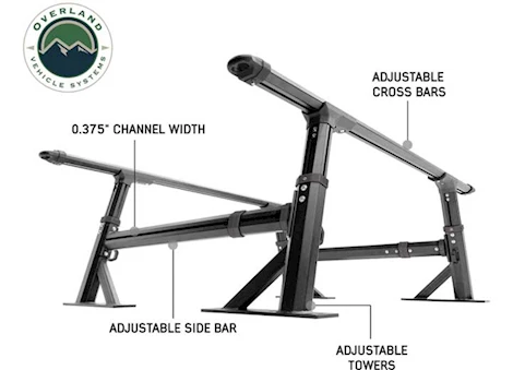 Overland Vehicle Systems FREEDOM RACK SYSTEMS - RACK, UPRIGHTS, CROSS BARS AND SIDE SUPPORT BARS