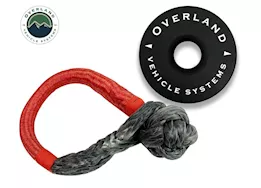 Overland Vehicle Systems Combo pack soft shackle 5/8in 44,500 lb. and recovery ring 6.25in 45,000 lb. bla