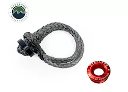 Overland Vehicle Systems Combo pack soft shackle 7/16in 41,000 lb. w/collar and recovery ring 2.5in 10,00