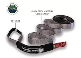 Overland Vehicle Systems Tow strap 20,000 lb. 2in x 30ft gray w/black ends & storage bag