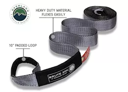 Overland Vehicle Systems Tow strap 30,000 lb. 3in x 30ft gray w/black ends & storage bag