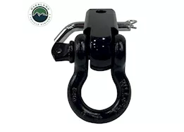Overland Vehicle Systems Receiver mount recovery shackle 3/4in 4.75 ton w/dual hole black & pin & clip