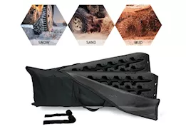 Overland Vehicle Systems Recovery ramp w/pull strap and storage bag - black/black