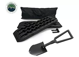 Overland Vehicle Systems Recovery ramp w/pull strap and storage bag - black/black