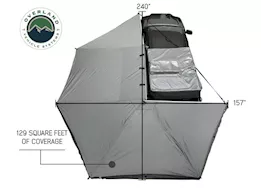 Overland Vehicle Systems Nomadic awning 270 - dark gray cover w/black transit cover driver side & bracket