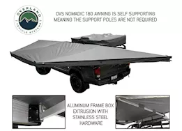 Overland Vehicle Systems Nomadic awning 270 - dark gray cover w/black transit cover passenger side & brac