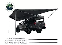 Overland Vehicle Systems Nomadic awning 270 - dark gray cover w/black transit cover passenger side & brac