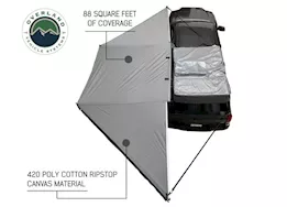 Overland Vehicle Systems Nomadic awning 270 - dark gray cover w/black transit cover passenger side & brac