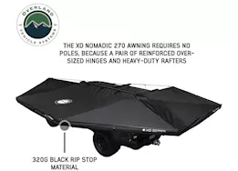 Overland Vehicle Systems Xd nomadic 270-awning w/lights & blk out , driver side, blk body, blk trim & blk