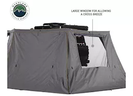 Overland Vehicle Systems Nomadic awning 270 - side wall 2 with window - dark gray with storage bag - driver