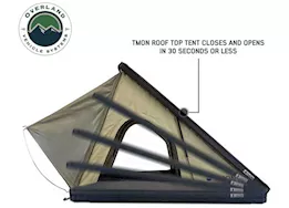 Overland Vehicle Systems Ld tmon - clamshell aluminum roof top tent, 2 person, tan body & green rainfly
