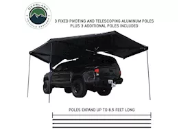 Overland Vehicle Systems Xd nomadic 270-awning w/lights & blk out , passenger side, blk body, blk trim &