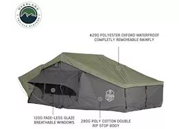 Overland Vehicle Systems N2e nomadic 2 extended roof top tent gray body green rainfly