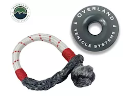 Overland Vehicle Systems Combo pack soft shackle 7/16in 41,000 lb. and recovery ring 4.0in 41,000 lb. gra