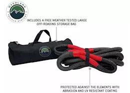 Overland Vehicle Systems Brute kinetic recovery strap 1in x 30in w/storage bag gray/black