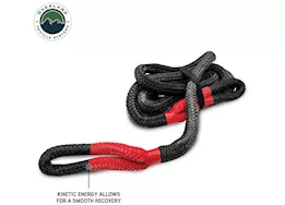 Overland Vehicle Systems Brute kinetic recovery rope 7/8in x 20ft w/storage bag