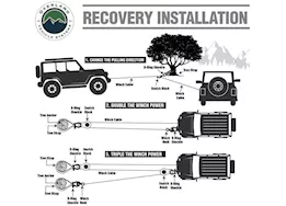 Overland Vehicle Systems Brute kinetic recovery rope 7/8in x 20ft w/storage bag