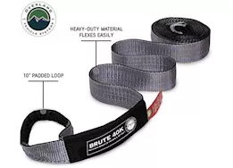 Overland Vehicle Systems Tow strap 4in x 30ft gray w/black ends & storage bag