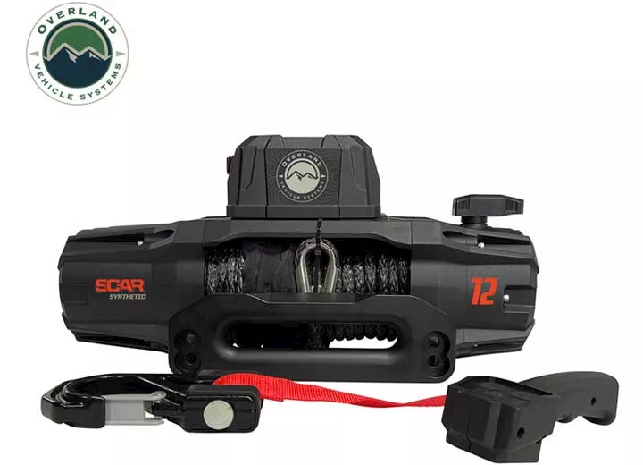 Overland Vehicle Systems 12.0 winch - 12,000 lb. scar winch with synthetic rope & wireless remote