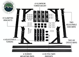 Overland Vehicle Systems Freedom rack systems - 6.5 truck bed, uprights, cross bars and side support bars
