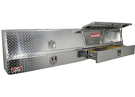Unique Truck Accessories Brute Contractor TopSider Toolbox w/ Bottom Drawer- 88"L x 13.5"W x 21"H
