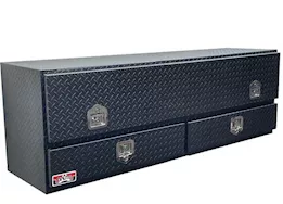 Unique Truck Accessories 60inx20inx24in high capacity stake bed contractor topsider w/bottom drawers comm class, blk texture