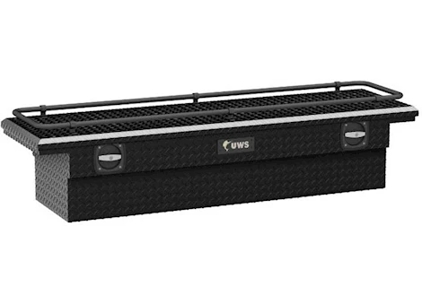 UWS/United Welding Services Gloss blk aluminum 69in secure lock crossover truck tool box, low profile, rail Main Image
