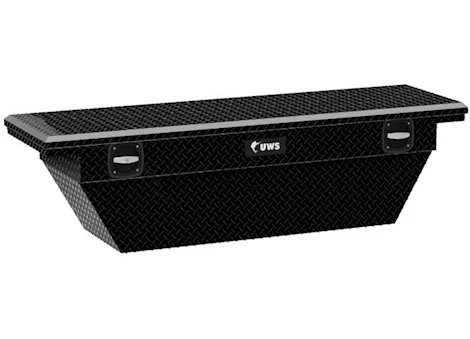 UWS 69" Low Profile Deep Angled Aluminum Truck Tool Box, Black | SLD-69-A-LP-BLK