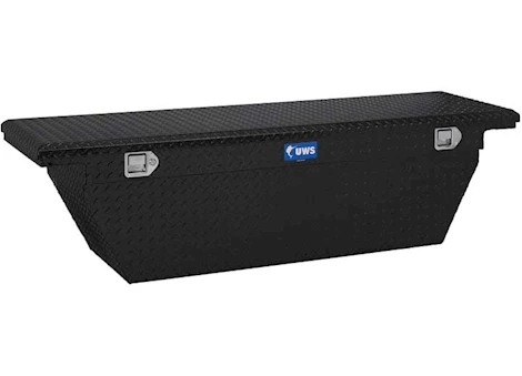 UWS Low Profile Deep Single Lid Aluminum Angled Crossover Tool Box - 70"L x 20.25"W x 18.5"H|TBSD-69-A-LP-BLK