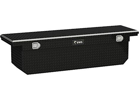 UWS/United Welding Services GLOSS BLACK ALUMINUM 72IN DEEP ANGLED CROSSOVER TRUCK TOOL BOX WITH LOW PROFILE