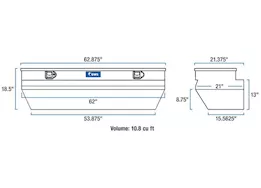 UWS 62" Aluminum Wedge Chest w/ Notched Beveled Insulated Lid | APTBC62WN