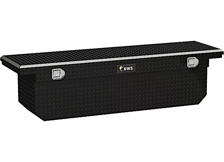 UWS/United Welding Services Gloss black aluminum 72in deep angled crossover truck tool box with low profile