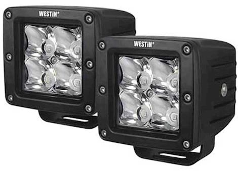 Westin Automotive SET OF(2)3.2 IN. X 3 IN. 5W CREE FLOOD BEAM BLACK HYPERQ LED AUXILIARY LIGHT