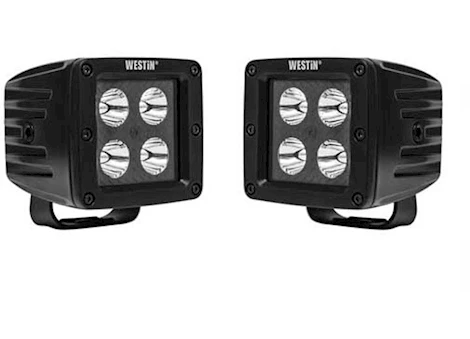 Westin Automotive HYPERQ B-FORCE LED AUXILIARY LIGHT 3.2IN X 3.0IN SPOT W/5W CREE,  BLACK , HARNESS & BRACKETS INCL