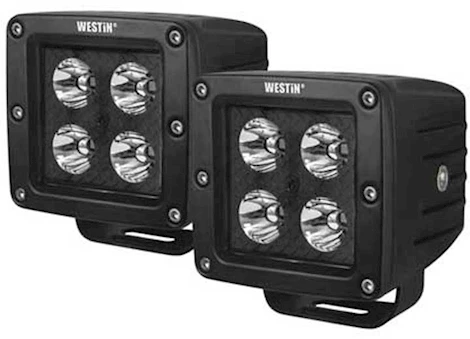 Westin Automotive SET OF(2)3.2 IN. X 3 IN. 5W CREE FLOOD BEAM W/BLK FACEPLATE BLK HYPERQ B-FORCE L